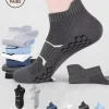1/3/6 paires hommes cheville chaussettes rayé sport cheville chaussettes anti-dérapant sport football course randonnée vélo chaussette
