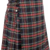 kilt tartan traditionnel écossais des highlands pour hommes 100% jins katun kilt hibrida, kotak modern lipit tartan montant jalon pria kilt