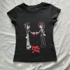 Été Emo filles Y2k style vêtements Harajuku imprimer grunge hauts courts femmes 90s T-shirts mode Goth bébé T-shirts hauts courts 2000s Été Emo filles Y2k style vêtements Harajuku imprimer grunge hauts courts femmes 90s T-shirts mode Goth bébé T-shirts hauts courts 2000s