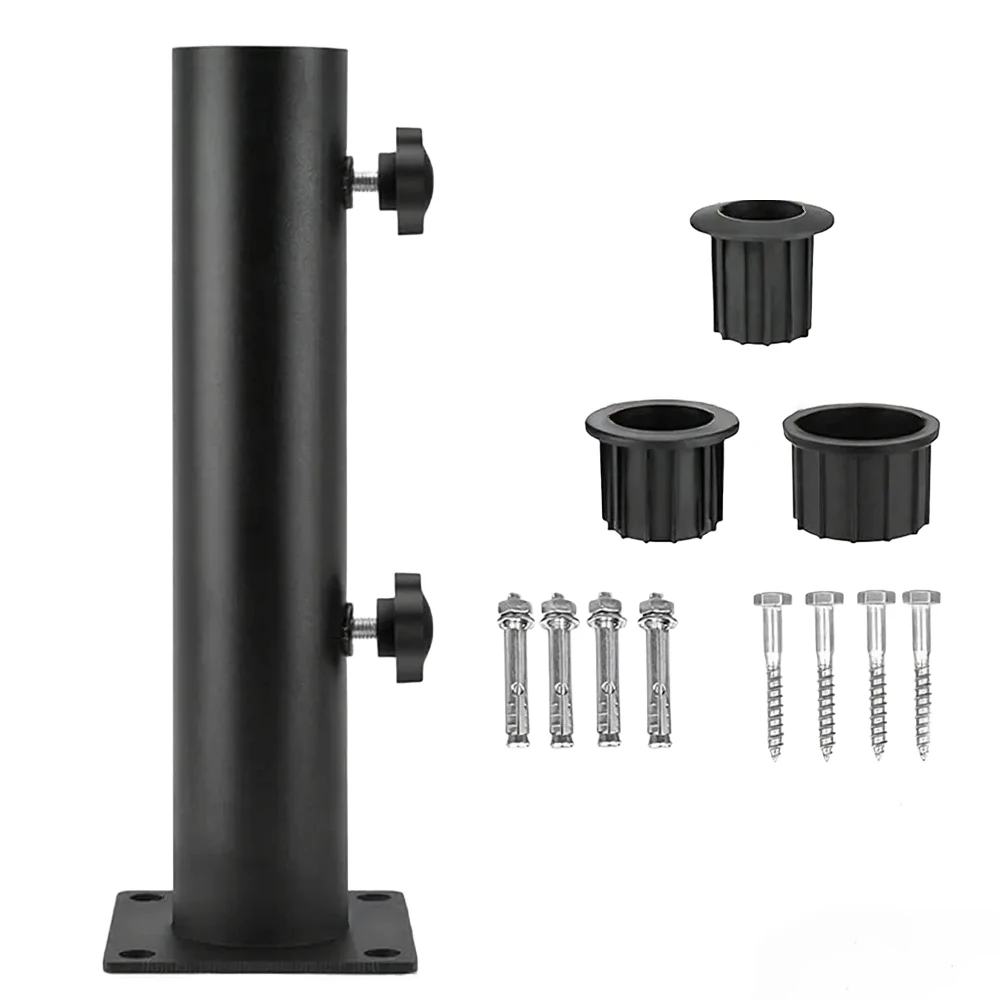 kit de base de parasol d'extérieur, support métallique résistant aux intempéries pour parasol stable, support de parasol de jardin avec bouchons réglables kit de base de parasol d'extérieur, support métallique résistant aux intempéries pour parasol stable, support de parasol de jardin avec bouchons réglables