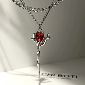 Collier pendentif rose incrusté de strass de luxe à la mode, charmant bijoux de fête de banquet, chaîne de clavicule, cadeaux de vacances Collier pendentif rose incrusté de strass de luxe à la mode, charmant bijoux de fête de banquet, chaîne de clavicule, cadeaux de vacances