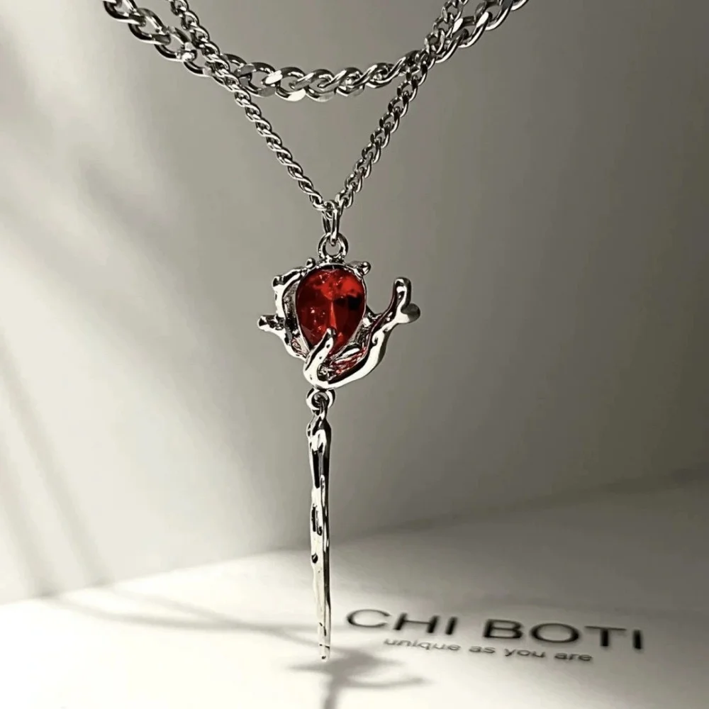 Collier pendentif rose incrusté de strass de luxe à la mode, charmant bijoux de fête de banquet, chaîne de clavicule, cadeaux de vacances Collier pendentif rose incrusté de strass de luxe à la mode, charmant bijoux de fête de banquet, chaîne de clavicule, cadeaux de vacances