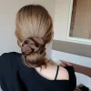 femme coréenne grand élégant soie élastiques bandeau de cheveux filles couleur unie chouchous cheveux cravates dames queue de cheval tenir cheveux accessoires