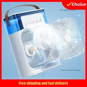 Humidificateur Portable, ventilateur, climatiseur domestique, petit refroidisseur d&rsquo;air, hydrocool, réglage de l&rsquo;air Portable pour bureau, ventilateur à 3 vitesses