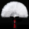 Éventail de breven Plumes Épaisses, Accessoire Pliable en Peluche, Style Prairie, pour Performance sur Scène, Cheongsam Éventail de breven Plumes Épaisses, Accessoire Pliable en Peluche, Style Prairie, pour Performance sur Scène, Cheongsam