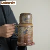 théière ragoût en céramique de grande capacité de 580ml, bouilloire de poterie isolée pour brassage de thé, pour le bureau et l'extérieur, ensemble de thé kung fu