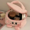kirby sac de voyage en peluche anime pour filles, sacs de maquillage mignons, sac de rangement portable de grande capacité, trousse de toilette kawaii, cadeau de dessin animé, y2k