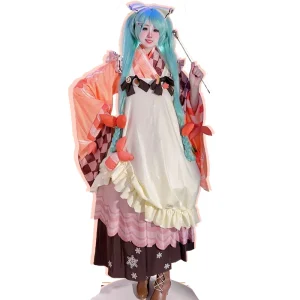 Robe mignonne pour femmes, Costume de Cosplay, Kimono japonais pour la neige Miku, uniformes d&rsquo;halloween, tenues de fête, vêtements Anime sur mesure, 2024