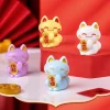 lucky feng shui cat maneki neko fortune figurine, ornements de décoration à collectionner, mini figurine, collection maneki