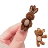 Épingle à cheveux ours de dessin animé, ornement de cheveux, design mignon, léger, style doux, pince à cheveux latérale, flocage durable, accessoires pour cheveux