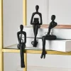 Ornements de personnages de bureau abstraits, Sculpture de penseur abstrait en résine de haute qualité, décor moderne de Style nordique pour la maison et le bureau Ornements de personnages de bureau abstraits, Sculpture de penseur abstrait en résine de haute qualité, décor moderne de Style nordique pour la maison et le bureau