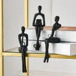Ornements de personnages de bureau abstraits, Sculpture de penseur abstrait en résine de haute qualité, décor moderne de Style nordique pour la maison et le bureau Ornements de personnages de bureau abstraits, Sculpture de penseur abstrait en résine de haute qualité, décor moderne de Style nordique pour la maison et le bureau