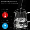 théière en verre filtrée et résistante à la chaleur, 450/1300ml, avec filtre en acier inoxydable 304, peut chauffer sur le feu, théière en verre transparent