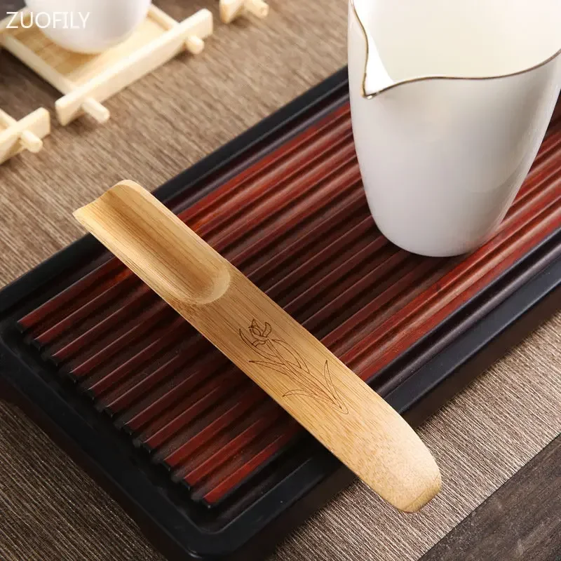 pelle à thé en alliage de bambou naturel, multi style, cérémonie du thé kung fu chinois, six accessoires de gentleman, cadeau de cuillère à thé matcha pelle à thé en alliage de bambou naturel, multi style, cérémonie du thé kung fu chinois, six accessoires de gentleman, cadeau de cuillère à thé matcha