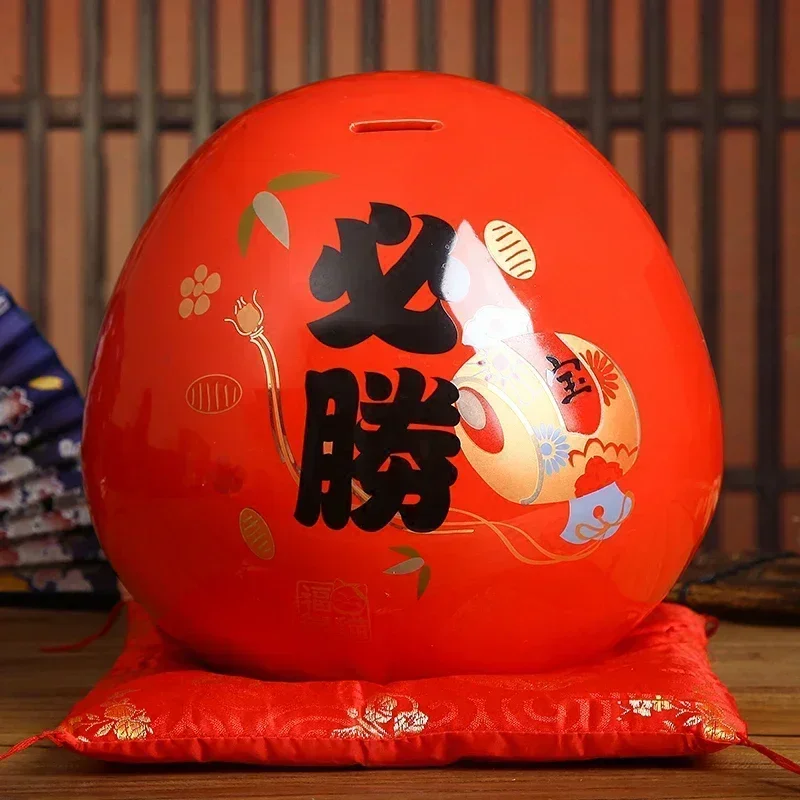 boîte à monnaie en céramique, ornement japonais daruma de 7.5 pouces, banque de pièces de monnaie dharma maneki neko, figurine de fortune feng shui, cadeau de mariage boîte à monnaie en céramique, ornement japonais daruma de 7.5 pouces, banque de pièces de monnaie dharma maneki neko, figurine de fortune feng shui, cadeau de mariage