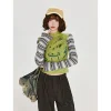 harajuku rayé t shirts femmes vintage streetwear imprimé patchwork culture hauts automne y2k grunge à manches longues mince conception t shirts nouveau