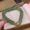 bracelet en jade hetian naturel pour femmes, élégant, rétro, ornements à main, bijoux décontractés, cadeau bohème, vintage, perles, mode