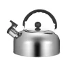 théière à poignée ergonomique en acier inoxydable, bouilloire à eau à gaz, bouilloire à sifflet pour les voyages, la randonnée, la cuisine, 3l