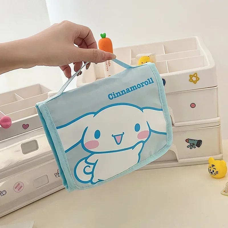 kawaii sanrio sac hello kitty kuromi grande capacité pliant dessin animé sac de maquillage mignon voyage portable cosmétiques brosse sac de rangement kawaii sanrio sac hello kitty kuromi grande capacité pliant dessin animé sac de maquillage mignon voyage portable cosmétiques brosse sac de rangement