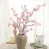 fleur de cerisier artificielle, longue branche, simulation d'accessoires de jardin de maison, faux arrière plan d'arc de mariage, décor d'accessoires photo