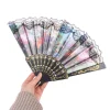 injfolding fan avec tige en bois, chinois, japonais, danse classique, pompon de haute qualité, ventilateur féminin indépendant, décoration de la maison