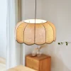 lampe suspendue en tissu japonais, abat jour ondulé nordique, lustre de plafond pour chambre à coucher, restaurant, décoration de la maison
