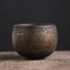 Tasse à thé en céramique de style japonais, tasse simple, tasse d&rsquo;appréciation de thé, grès rétro, petite tasse à thé Kung Fu