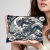 kanagawa – sac de rangement à motifs créatifs de style japonais, sac à cosmétiques pour dames, sac de lavage en toile à fermeture éclair, sac à cosmétiques