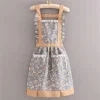 tablier japonais mignon avec ceinture pour femme, robe de femme de chambre, cuisine, ménage, restaurant, vêtements de travail, café, salopette
