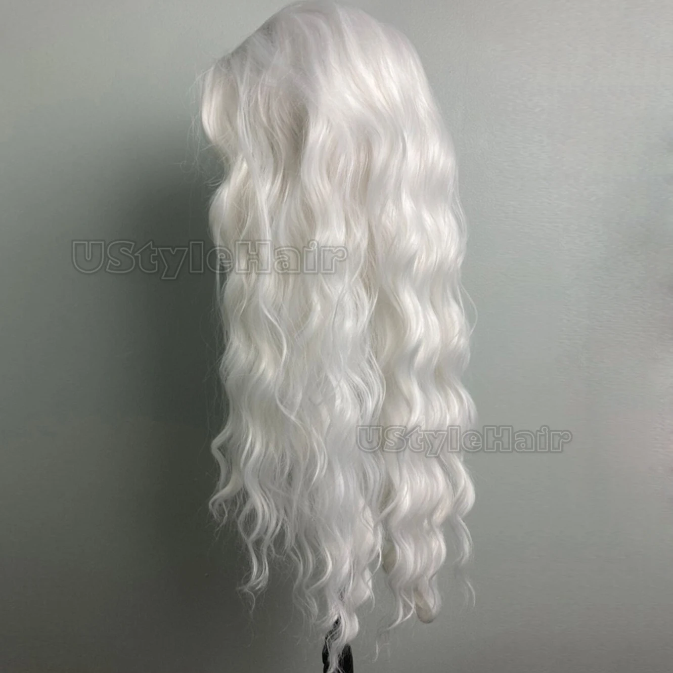 perruque lace front wig synthétique ondulée blanche, 13x4, longue, sans colle, usage quotidien, perruques de cosplay résistantes à la chaleur pour femmes perruque lace front wig synthétique ondulée blanche, 13x4, longue, sans colle, usage quotidien, perruques de cosplay résistantes à la chaleur pour femmes