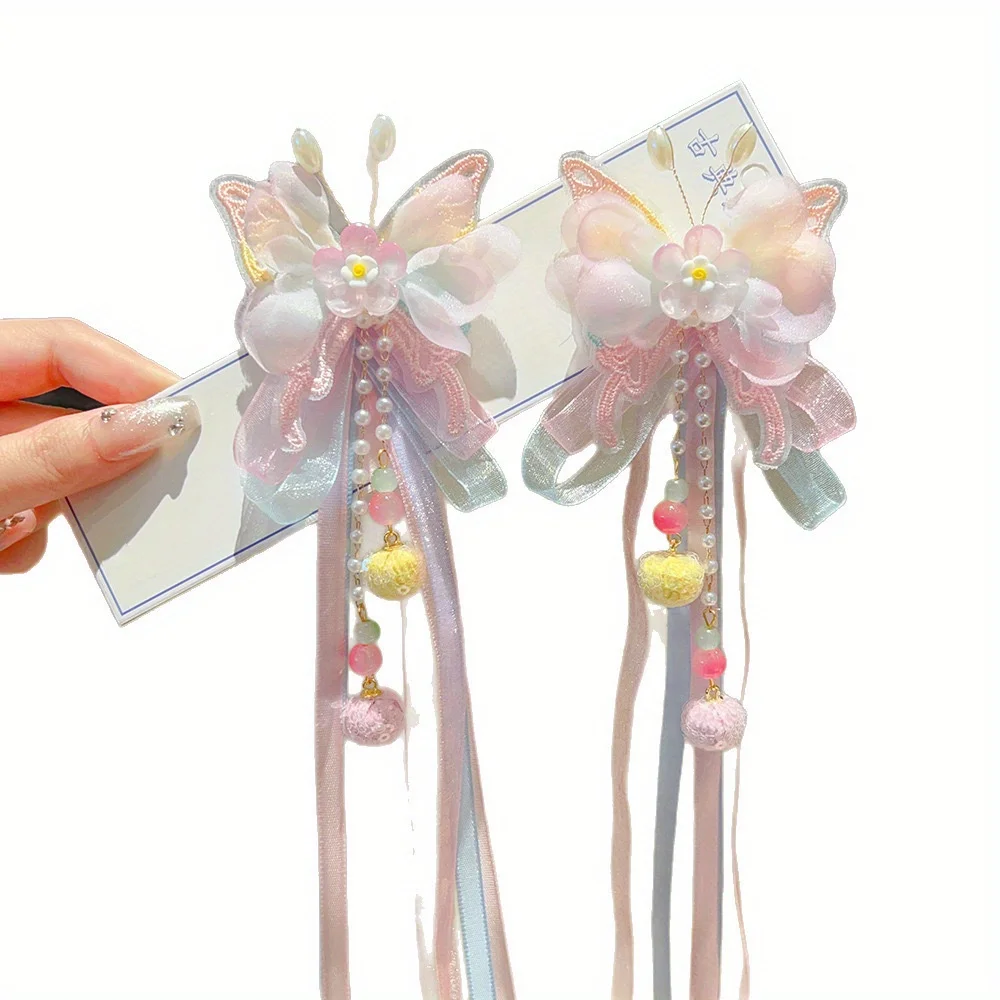 Épingles à cheveux traditionnelles chinoises à pampilles, pinces à cheveux hanfu féeriques step shake, cadeau pour filles Épingles à cheveux traditionnelles chinoises à pampilles, pinces à cheveux hanfu féeriques step shake, cadeau pour filles