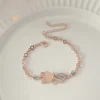 bracelet chat opale délicat pour femmes, strass exquis, pendentif kitty neko, bijoux cadeaux pour meilleure amie fille