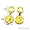 boucles d'oreilles pendantes en acier inoxydable avec breloque pour femme, œil d'horus égyptien des prairies, porte bonheur en or, amulette, bijoux