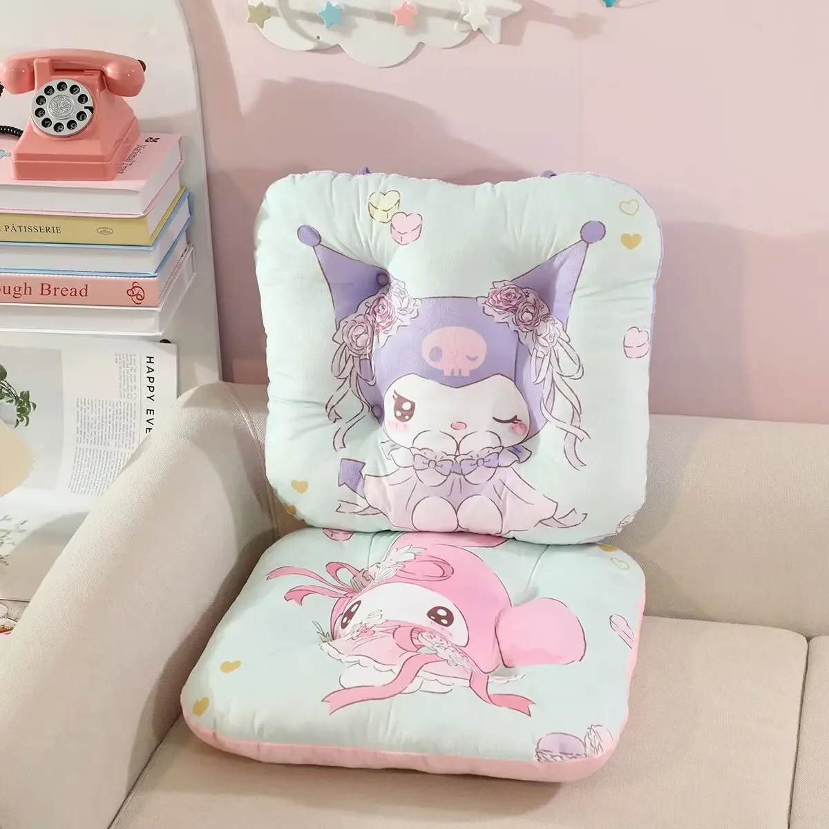 coussin de siège épais kuromi my melody pochacco, motif de dessin animé imprimé, coussin de dossier, décoration de maison de style japonais coussin de siège épais kuromi my melody pochacco, motif de dessin animé imprimé, coussin de dossier, décoration de maison de style japonais