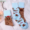 ♥ capybara – chaussettes mi tube en coton pour hommes et femmes, unisexes, tendance, harajuku, absorbant la sueur et respirantes