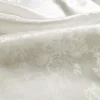 tissu en satin jacquard blanc naturel élégant, 1 mètre x 1.48 mètres, matériau en polyester doux pour écharpe, doublure de kimono