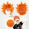 Perruque de Cosplay Anime Hinata Shoyo, perruques courtes Orange de 30cm, cheveux synthétiques résistants à la chaleur