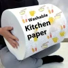 1 rouleau (400 feuilles), tissu paresseux, tissu de cuisine jetable, serviette lavable à double usage sèche et humide, torchon, chiffon à l&rsquo;huile antiadhésif,