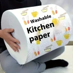 1 rouleau (400 feuilles), tissu paresseux, tissu de cuisine jetable, serviette lavable à double usage sèche et humide, torchon, chiffon à l&rsquo;huile antiadhésif,
