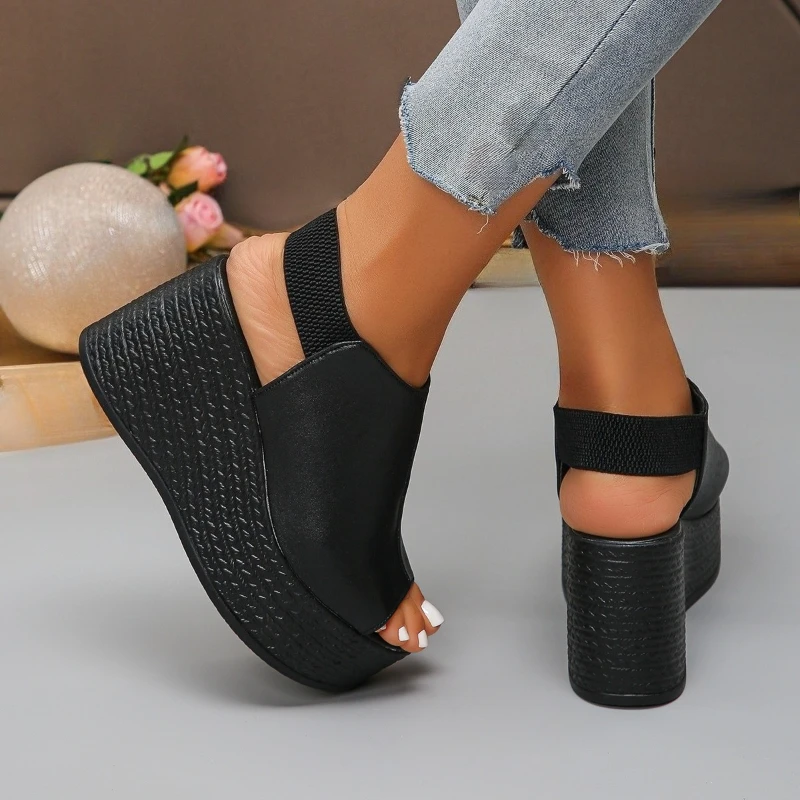 2025 été nouvelle mode bout ouvert sexy pente talon fond épais décontracté simple grandes femmes sandales à talons hauts 35 43 2025 été nouvelle mode bout ouvert sexy pente talon fond épais décontracté simple grandes femmes sandales à talons hauts 35 43