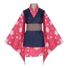 costume de cosplay anime demon slayer pour enfant, ensemble complet, kimono, masque d'halloween, uniforme de fête pour enfants, taille feestpak