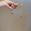 Épingles à cheveux de style chinois pour cheongsam, double fleur, pompon, perles, bâtons, porte chignon, bijoux, éventail, accessoires