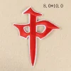 badge brodé de dessin animé, personnage chinois pinyin anglais mahjong, autocollant en tissu, accessoires pour vêtements, patch de trous brodé