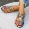femmes pantoufles bohème fleur motif sandales décontracté chaussures légères tongs mode grande taille pantoufles maison diapositives femmes