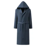 Robe à capuche à manches longues pour hommes – Tissu tissé gaufré 100 % coton, peignoir absorbant et respirant de qualité supérieure (L-3XL, coupe décontractée) Robe à capuche à manches longues pour hommes – Tissu tissé gaufré 100 % coton, peignoir absorbant et respirant de qualité supérieure (L-3XL, coupe décontractée)