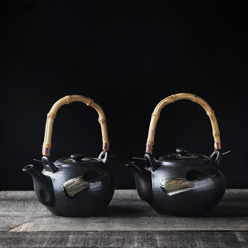théière japonaise en céramique peinte à la main, pot simple, théière filtrée à la main, théière kung fu créative, service à thé domestique, infuseur à thé théière japonaise en céramique peinte à la main, pot simple, théière filtrée à la main, théière kung fu créative, service à thé domestique, infuseur à thé