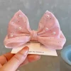 Pince à cheveux pour enfants, grand nœud tridimensionnel en perles, pince supérieure pour filles, coiffure de princesse, accessoire pour cheveux formel Pince à cheveux pour enfants, grand nœud tridimensionnel en perles, pince supérieure pour filles, coiffure de princesse, accessoire pour cheveux formel