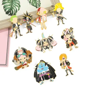 Anime une pièce classiques Figure dessin animé broches mode drôle singe D. Luffy Badge pour amis bijoux accessoires cadeaux Anime une pièce classiques Figure dessin animé broches mode drôle singe D. Luffy Badge pour amis bijoux accessoires cadeaux