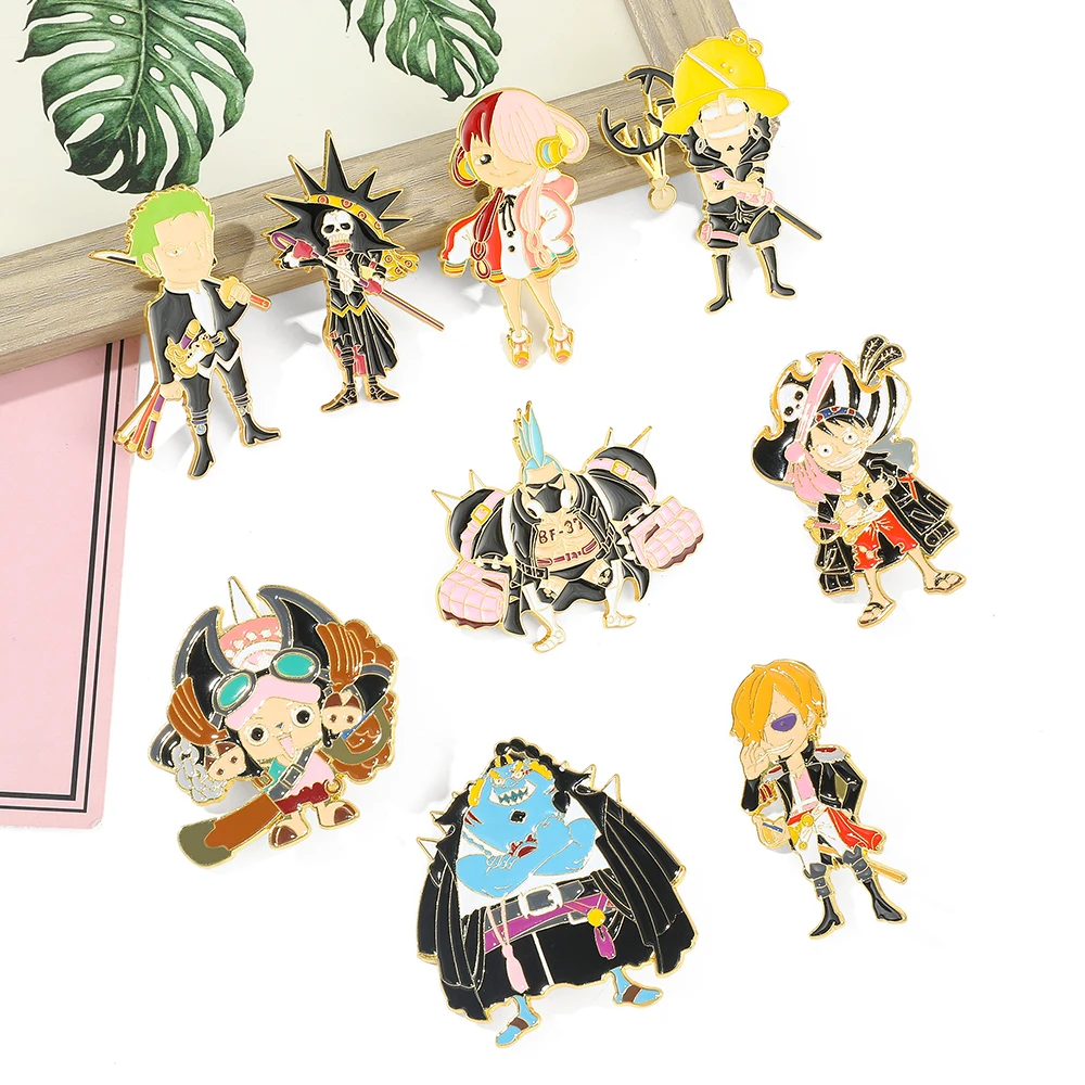 Anime une pièce classiques Figure dessin animé broches mode drôle singe D. Luffy Badge pour amis bijoux accessoires cadeaux Anime une pièce classiques Figure dessin animé broches mode drôle singe D. Luffy Badge pour amis bijoux accessoires cadeaux