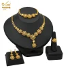 ANIID – ensemble de bijoux de mariée indiens, collier et boucles d&rsquo;oreilles de dubaï pour femmes, couleur or 24 carats, bijoux africains, cadeau de fête de demoiselle d&rsquo;honneur